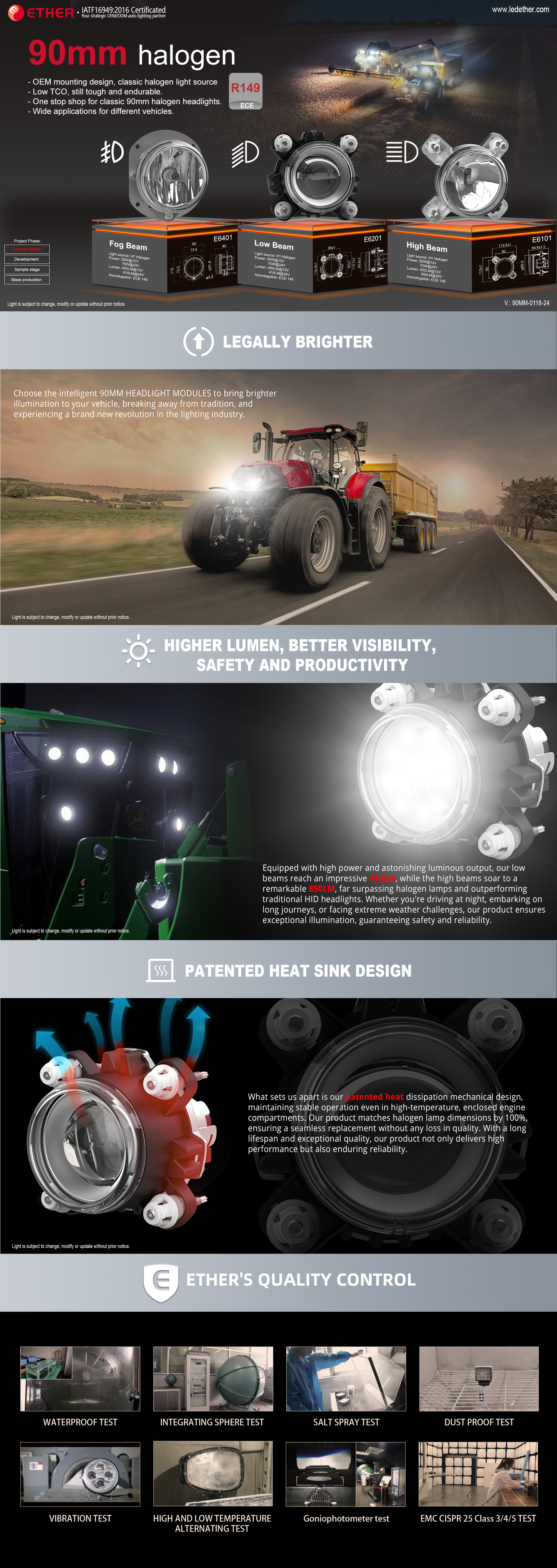 E6101 90MM High Beam halogen