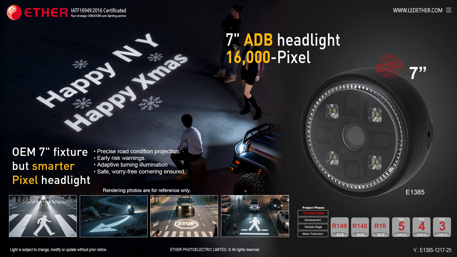 E1385 7"intelligent pixel headlight