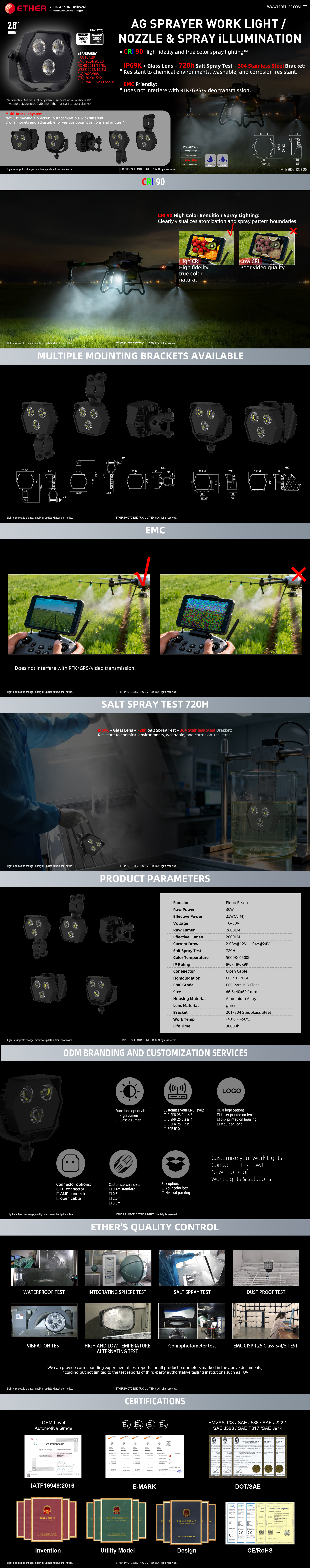 E8602  2.6"ag sprayer work light /nozzle